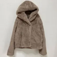 【GRLグレイル】フード付き　ボリューム　ファーコート　ショート丈　ポリエステル