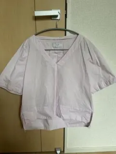 SLOBE IENA Vネック 半袖ブラウス ライトピンクのサムネイル