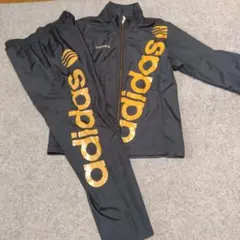 adidas ジャージ上下セット ブラック/ゴールド