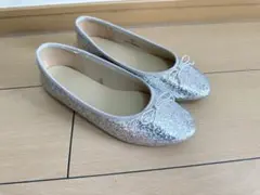 シルバー グリッター バレエシューズ M