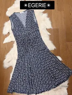 ✴︎EGERIE✴︎ドレープワンピース　ノースリーブ　小花柄　エジェリ