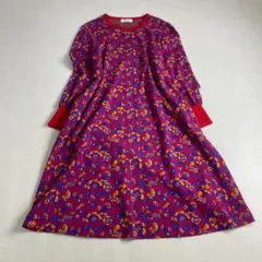 美品　イヴサンローラン　ワンピース　花柄　裏地付き　ロング丈