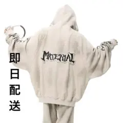 【Y2K】KsG ドルマンジップダーティフーディー BIGプリント ベージュ