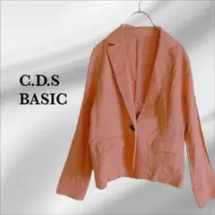 『シーディーエスベーシック』ジャケット　リネン 麻 100%【M】オレンジ 系のサムネイル