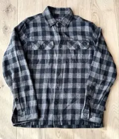 patagonia グレー系チェックネルシャツ S