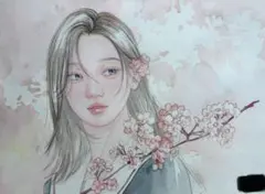 石川幸奈、「White Wind」、希少画集・額装画、日本製・新品額縁