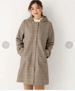 グローバルワーク 2wayチェックコート 千鳥格子 ストレッチ Mサイズのサムネイル