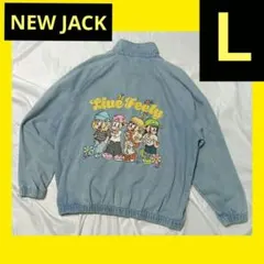 NEW JACK デニムブルゾン Ｌ メンズ バックプリント フラワー