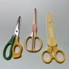 はさみセット 緑色・黄色・ベージュ　3本　　①
