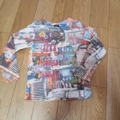 ブーフーウー　長袖カットソー マルチカラー 車両プリント