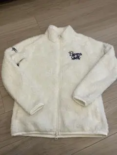 ビームスゴルフ　ジップ　ボアジャケット　ホワイト　ロゴ　ダブルジップ　Mサイズ