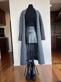 本日限定！〈新品〉ZARA グレー ニット ロングコート ロングカーディガン