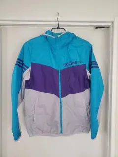【美品】adidas ウィンドブレーカー フード付き