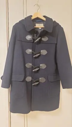 スクールコート　ウール ダッフルコート ネイビー フード付き