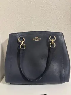 COACH ネイビー レザー トートバッグ