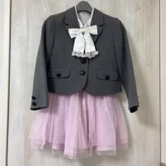 グレー ブレザー ピンク チュールスカート セット