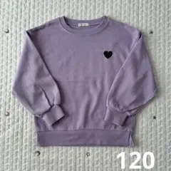 120)リセマイン　ワンポイントスウェット　ハート刺繍トレーナー