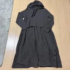 To b byアニエスベー ワンピース 36 ダークグレー ドッキング 長袖 S