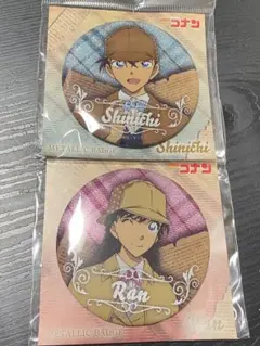 名探偵コナン ホームズメタリック缶バッジ 工藤新一 毛利蘭