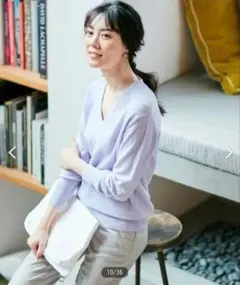 iCB アイシービー カシミヤ混 Linda Vネックニット