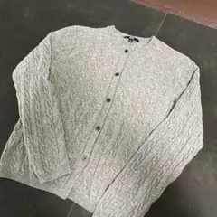 UNIQLO グレー ケーブルニットカーディガン XL