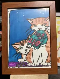 カリカリちょうだい　猫　イラスト　絵　ドローイング