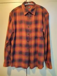 ユニクロ　ネルシャツ　オンブレチェック　L