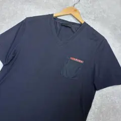00s prada sport Tシャツ L イタリア製 ネイビー ロゴ 刺繍 00s prada sport Tシャツ L イタリア製 ネイビー ロゴ 刺繍