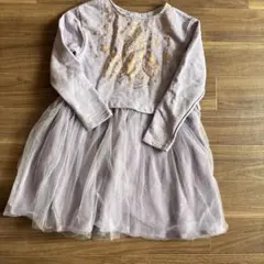 アナスイミニ　長袖 ワンピース 金色プリント