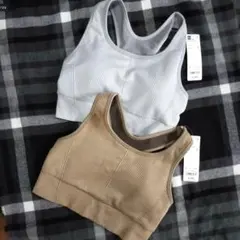 リブ編みスポーツブラ 2色セット