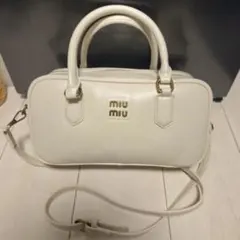 miumiu レザー ショルダーバッグ ベージュy2k 00s archive - メルカリ