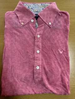 Callaway チェック柄ポロシャツ LL ピンク