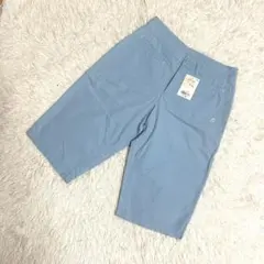 新品タグ付 ビラボン 膝丈 ハーフパンツ L 水色 ブルー 刺繍ロゴ サーフ