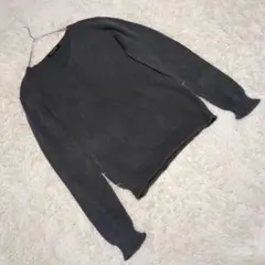 【ナノユニバース】 (М) Vネックリブコットンニット セーター グレー