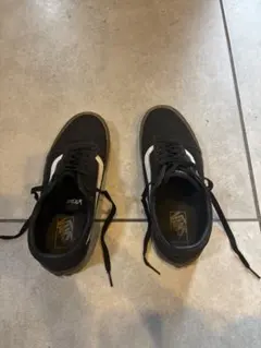 VANS Old Skool 25.5cm 黒 白ライン スニーカー 使用感あり