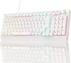 ゲーミングキーボード 赤軸 98 キー メカニカル LED バックライト付きのサムネイル