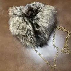 ファー ショルダーバッグ ゴールドチェーン