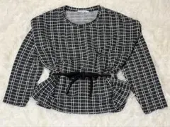 ZARA BASIC 長袖 ドロスト トップス ツイード ゆったりシルエット