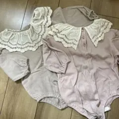 レース襟ロンパース2点セット