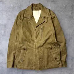 90s ミリタリージャケット フェード カーキ 短丈 vintage