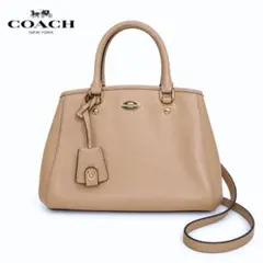 COACH コーチ 2WAYショルダーバッグ レザー ベージュ ゴールド金具