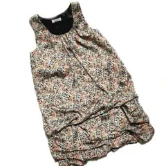 激レア バーニーズニューヨーク 総柄 宝石柄 バルーン裾 ノースリーブワンピース