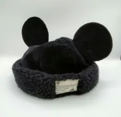 東京ディズニーリゾート ミッキー ボアキャップ 黒 帽子