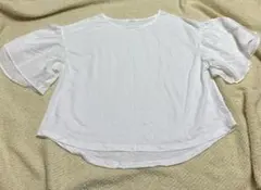 ホワイト パフスリーブ シャツ　サイズLのサムネイル