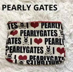 【PEARLY GATES】ポーチ/アイボリー/ニコちゃん/ゴルフ/小物入れ