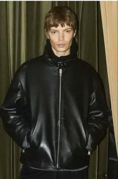 本革　ムートンジャケット　ブラック　Ｍ　オープニングアクト