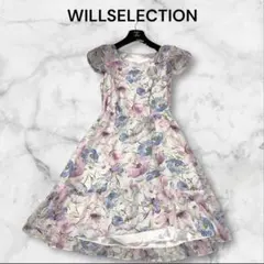 【希少極美品】ウィルコレクション　花柄　ワンピース　Aライン　総柄　フリルレース