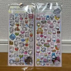 ぷくぷくシール 3D立体シール　キラキラ　可愛い　手帳シール 2枚セット　硬質