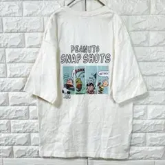 スヌーピー PEANUTS Tシャツ バックプリント メンズL 白 ユニセックス
