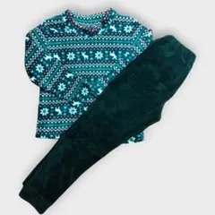 フリースパジャマ　トナカイ　ノルディック柄　ネイビー　130